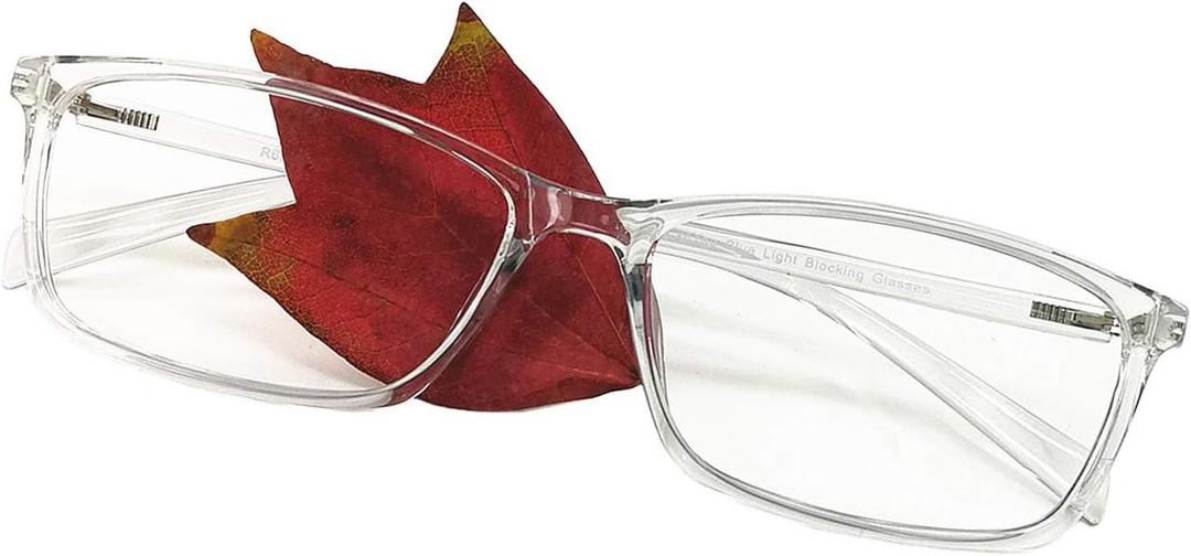 Computer Reading Glasses Blue Light Blocking - Reader Eyeglasses Anti Glare Eye Strain Light Weight for Women Men (Crystal Grey)