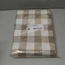 Smiry Rectangle Table Cloth, Waterproof Vinyl Tablecloths with Flannel Backing, Wipeable Buffalo Plaid Table Cover for Picnic, Indoor and Outdoor (Khaki & White, 60"x84")