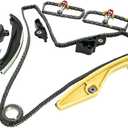 Engine Timing Chain Kit with Tensioner & Guide Compatible with 2011-2017 F150 Flex Taurus Edge Explorer Mustang Lincoln MKS MKX MKZ 3.7L 3.5L