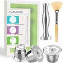 CAPMESSO Reusable Coffee Capsules Refillable Originalline Pod Stainless Steel Compatible with Nespresso OriginalLine Machines (Upgraded Creamy Version- 3 pod set)