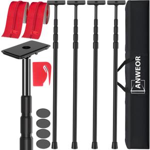 12FT Dust Barrier Poles Kit,Spring Retractable Zipper Wall Poles for Dust Barriers System,Home & Construction,Spring Barrier Loaded Poles for Renovation & Construction Renovation(Exclusive Patent)