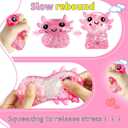 2PCS Glitter Axolotl Squishy, Slow Rising Squeeze Toy, Cute Axolotl Fidget Toy for Stress Relief, Calming Sensory Toy for Kids Adults, Party Favor Gifts (Blue+Pink)