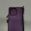 Defencase Compatible with iPhone 14 Pro Case Wallet with RFID Blocking Card Holder for Women Men, Soft PU Leather Magnetic Snap Flip Zipper Strap Wallet Phone Case Fit for iPhone 14 Pro 6.1", Purple