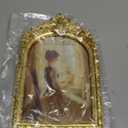 Antique 3.5X5.5 Picture Frame Vintage Designs with Resin and HD Glass, Table Top Display and Wall Hanging Home Decor (Golden Arch)