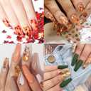 2 x Fall Leaf Glitter Nail Sequins,3 Boxes Holographic Maple Leaf Nail Art Flakes Orange Red Gold Autumn Glitter Sticker Decals Manicure DIY Thanksgiving Decorations 36 Styles (Style01)