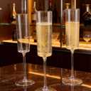 Ciaell 36 Pack Plastic Champagne Flutes - 6 Oz Disposable Champagne Glasses - Square Clear Plastic Toasting Glasses for Party Birthday Anniversary Wedding