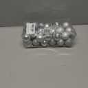 Hollyone 1.57" Silver Christmas Ornaments - 36 Pcs Mini Shatterproof Balls - Christmas Tree Decorations - Small Xmas Ornaments with Hanging Loop - Wedding, Party, Home Decor