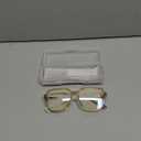 VISOONE Oversized Blue Light Blocking Glasses with Chic Square TR90 Frame and Metal Temple for Women Men REMY (Champagne)