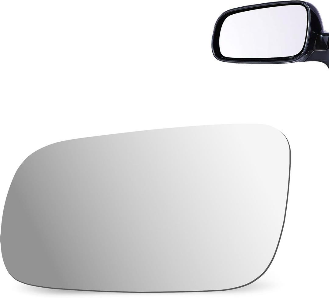 NEYASU Driver Left Side LH Mirror Glass fit for 1999-2002 VW Cabrio 1999-2006 VW Golf 1999-2005 VW Jetta 1998-2004 VW Passat Flat Glass Replacement with Adhesives No Heated