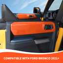 RAZPOY Inner Door Handle Panel Cover Trim Compatible with 2021-2026 Ford Bronco Orange Interior Accessories 4-Door
