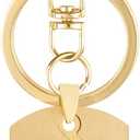 8 x A-Z Stainless Steel Letter Keychain - Alphabet Initial Key Ring for Men Women, Purse or Car Charm (V Gold)