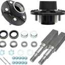 FKG Trailer Hub Spindle Kit 5 Bolt on 4.5 Inch 5-4.5" Bolt Circle Hub Fit for 3,500 lb. axles with 1-3/8 Inch to 1-1/16 Inch Tapered Spindles, Set of 2