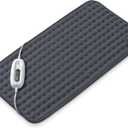 Beurer UHP26DRKGRY Heating Pad for Back/Shoulder/Neck/Knee/Leg, Soft Fabric, Fast Heating, XL, Size 12 x 24, 6 Temperature Settings, 2-Hour Auto-Off, Machine Washable