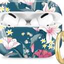 Compatible with Airpod Pro 2nd/1st Generation,Full Protection Cover for Women,Accessories Hard Case Portable & Shockproof for Airpod Pro 2nd Charging Case 2023/2022/2019(Lily Flower)