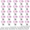 GoodtoU Crystal Drawer Cabinet Knobs Diamond Shaped Crystal Glass Knobs Pulls 30mm for Dresser Kitchen Wardrobe Cupboard (15 Pack, Pink)