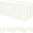 HolidayIdeas Fitted Tablecloths for 6 Foot Rectangle Table, Wrinkle Resistant Washable Table Cover 30x72 Inch for Vendor Booth Display, Banquet, Trade Show, Beige, 4 Pcs