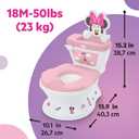 Bright Starts Disney Junior Minnie Mouse My Size Potty Training Toilet, Toddler Potty Chair with Flushing & Cheering Sounds, Removable Seat with Splash Guard & Handles, Ages 18+ Months, Up to 50 lbs