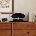 Military Police Hat Display Case Clear Acrylic Hat Display Box with Black Base & Stainless Steel Risers | Acrylic Baseball Cap Holder Stand | Showcase for Military Hats, Sports Caps & Mini Helmets