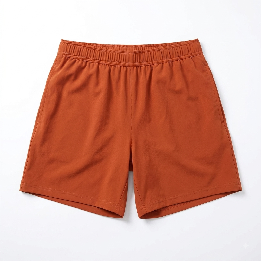 ODODOS Men's Athletic Shorts with Pockets 5" Quick Dry Lightweight Workout Gym Running Shorts, Rust, Small