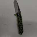 WPKOPYA 8.4in Folding Knife AUS-8 Steel Blade, G10 Handle with Anti-Slip Texture, Ball Bearing Pivot, Stonewashed Finish, EDC Pocket Knife for Camping, Hiking, Survival (AUS-8 (G10 black/green))