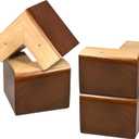 AORYVIC Solid Wood Legs for Furniture, L-Shaped Bed Risers, Furniture Legs for Sofa Couch Dresser Cabinet Table, Couch Sofa Feet, Furniture Risers, Bed Lifters 4 Pack (Brown)