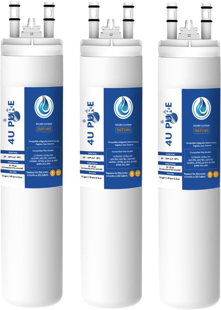 Replacement for Frigidaire ULTRAWF, Pure Source Ultra, Kenmore 9999, 469999, 46-9999, A0094E28261 Refrigerator Water Filter - Pack of 3 (Height 11 inches)