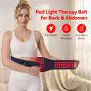 Red Light Therapy Belt for Back Pain Relief, 5000mAh Cordless Infrared Waist Wrap with Pulse/3-Mode Red Light & Vibration Massage, Muscle Relaxation & Post-Workout Recovery Dark Blue