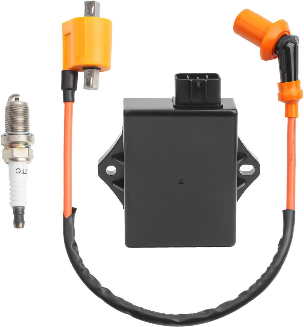 CDI Box Ignition Coil Spark plug for Polaris Trail Blazer 330 2008-2013, Trail Boss 330 2003-2013, Magnum 330 2003-2006, ATP 330 2004-2005, Replace # 3087253 3088209