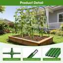 Cucumber Trellis for Raised Bed, U-Shape Garden Trellis for Climbing Plants Outdoor, Metal Arch Vegetables Trellis, Plant Support for Vine (Green, 47.2x47.2 X21.6)
