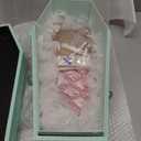 cradle to grave Pet Casket and Coffin for Dogs and Cats, Biodegradable Burial Box with Rhinestone, Complete Memorial Funeral Kit Includes Hair Keepsake Bottle, Scissors & Feather Pad, Mint Green