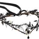 SWEETV Fairy Flower Crown Renaissance Elf Headpiece Women Leaf Woodland Circlet Floral Headband for Halloween Costume Cosplay