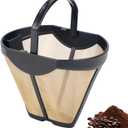 Coffee Permanent Filter for Ninja CFP Dual Brew Models, Reusable Gold Tone Coffee Filter Basket Compatible with Ninja Coffee Makers CFP201 CFP300 CFP301 CFP305 CFP307 (1 Pack)