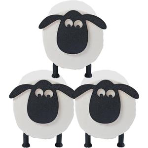3PCS Sheep Toilet Roll Holder, Sheep-Shaped Toilet Paper Holder - Cute Lamb Design, No-Drill Standing Tissue Storage Rack for Bathroom, Living Room, Office Decoration