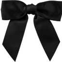 7Rainbows 30pcs Boutique 3.5" Black Satin Ribbon Twist Tie Bows for Tying Up Packages Gift Wrapping