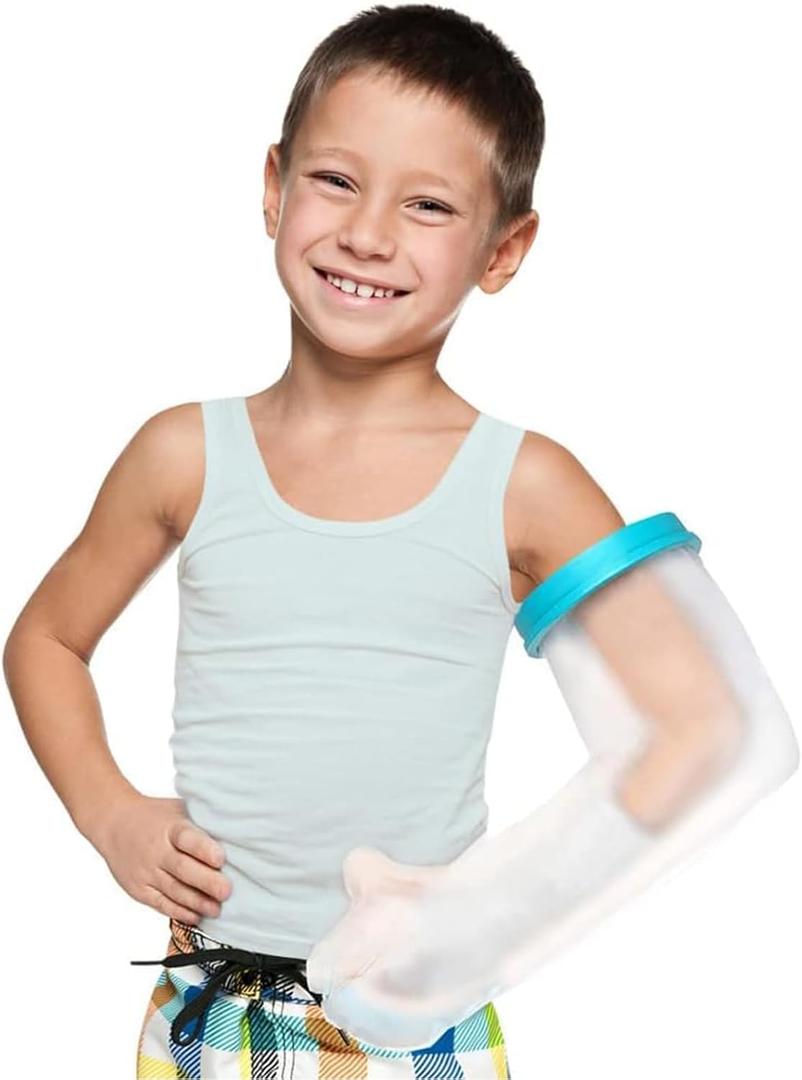 Kids Arm Cast Cover for Shower Bath Teens Waterproof and Watertight Cast Bandage Protector Bag for Broken Surgery Wound Arm, Hands, Wrists,Protector Bag (S-17.5inches)