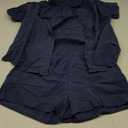 Zeagoo Women's 2 Piece Casual Tracksuit Outfit Sets Cotton Linen Short Sleeve Button Down Shirt and Loose Casual Shorts Set S