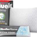 Mueller Nirvana Adjustable Cervical Memory Foam Pillow, Odorless Neck Pillows for Pain Relief, Orthopedic Pillow for Side, Back, Stomach, Hypo-Allergenic and Breathable, CertiPUR-US Certified, Queen 