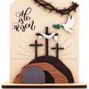 He is Risen Easter Resurrection Decor - Easter Decorations for Home - Empty Tomb Religious Resurrection Set Decoration for Table, Desk, Home