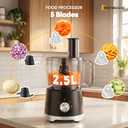 NEWBULIG Food Processor 10.5 Cup, Vegetable Choppers with Slicing Shredding Chopping Kneading, Dishwasher Safe, Food Grinder, Stainless Steel Blades, for Smoothie Fruit Dough, 2.6QT