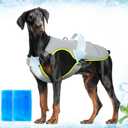 Mora Pets Dog Cooling Vest with Ice Pack Evaporation Cool Harness Adjustable Summer Shirt Pet Jacket for Hot Weather Fit Large Medium Small Dogs Grey XXL