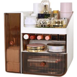 Makeup Organizer Box with Drawers – Large Vanity Storage for Skincare, Perfume, Brushes – Skincare Caddy-Cosmetiqueras Para Maquillaje