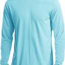 MAGCOMSEN Men's Long Sleeve Shirts UPF 50+ UV Sun Protection Athletic Shirts for Hiking Running Workout Rash Guard (Medium, Lake Blue)