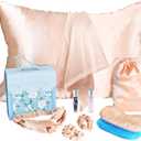 OPELETNNT Gifts for Teenage Girls, Teen Girl Gift for 10 11 12 13 14 15 16 17 Year Old, Tween Girl Gifts Ideas, Daughter, Sister Birthday Gifts, Satin Pillowcase, Satin Eye Mask and Hair Accessories (Champagne)