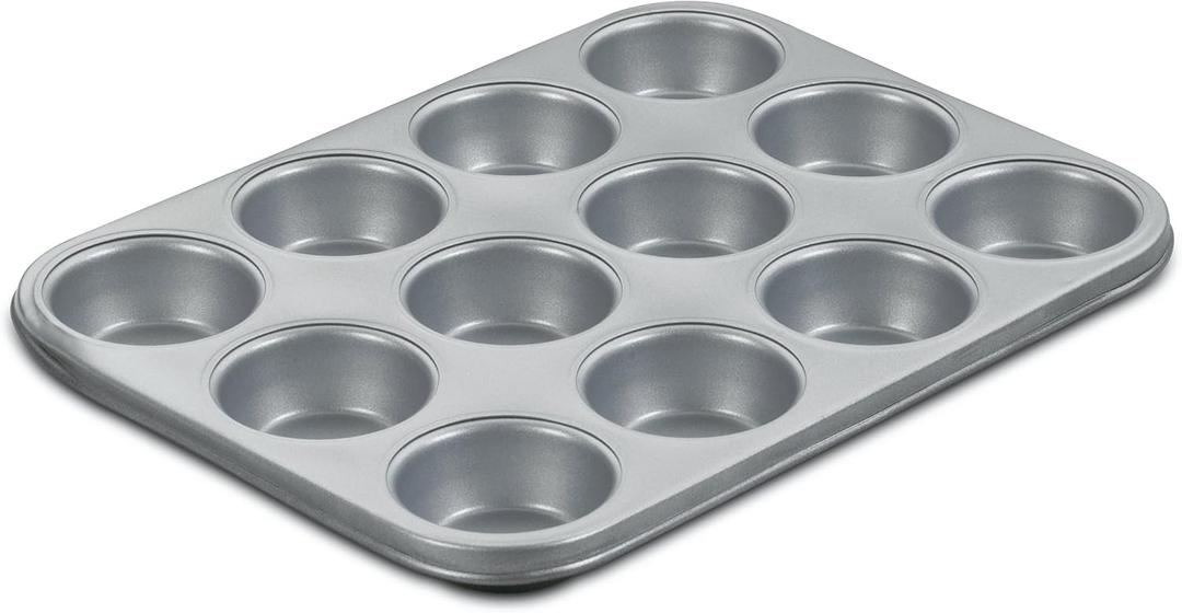 Cuisinart Chef's Classic Nonstick Bakeware 12-Cup Muffin Pan, Silver 