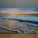 Baisuart S02250 Canvas Prints Wall Art Beach Sunset Ocean Waves Nature Pictures Stretched Canvas Wooden Framed for living Room Bedroom and Office (40"L x 20"W)