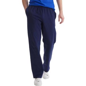 Hanes Men's Essentials Jersey Sweatpants, Cotton Lounge Pants with Pockets for Men, Navy, Medium, 33" 