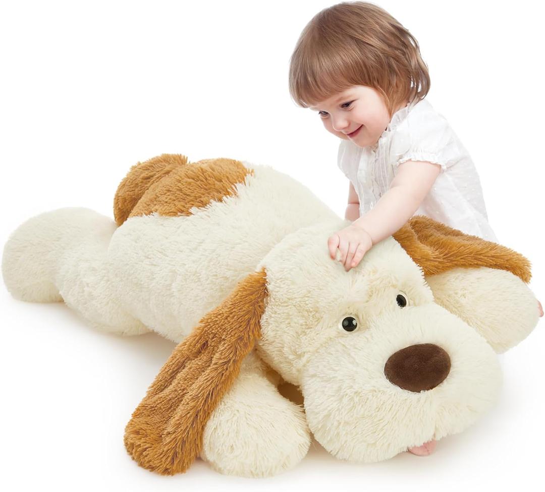 MaoGoLan Giant Stuffed Puppy Dog Big Plush Extra Large Stuffed Animals Soft Plush Dog Pillow for Girls Kids 31 inch (31 Inches, Cream)