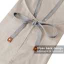 Crossback Apron with Pockets x2,Split Apron with Adjustable Straps,M-XXL (Beige)