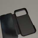 17 Pro Max Case Compatible with iPhone 17 Pro Max 5G Cell Phone Case with Kickstand, PU Leather, Clear View Makeup Mirror Flip Cover, Shockproof Protective Cover for iPhone 17 Pro Max 5G (Black)