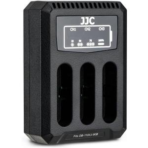 JJC DB-110 Battery Charger USB Multi-Slot for Ricoh GR IIIx HDF GRIIIx GR3x GR III HDF GRIII GR3 WG-6 G900, LI-90B LI-92B Battery Charger for Olympus TG-7 TG7 TG-6 TG6 TG-5 TG5 TG-4 TG4 TG-3 TG3 TG-2 (Black)